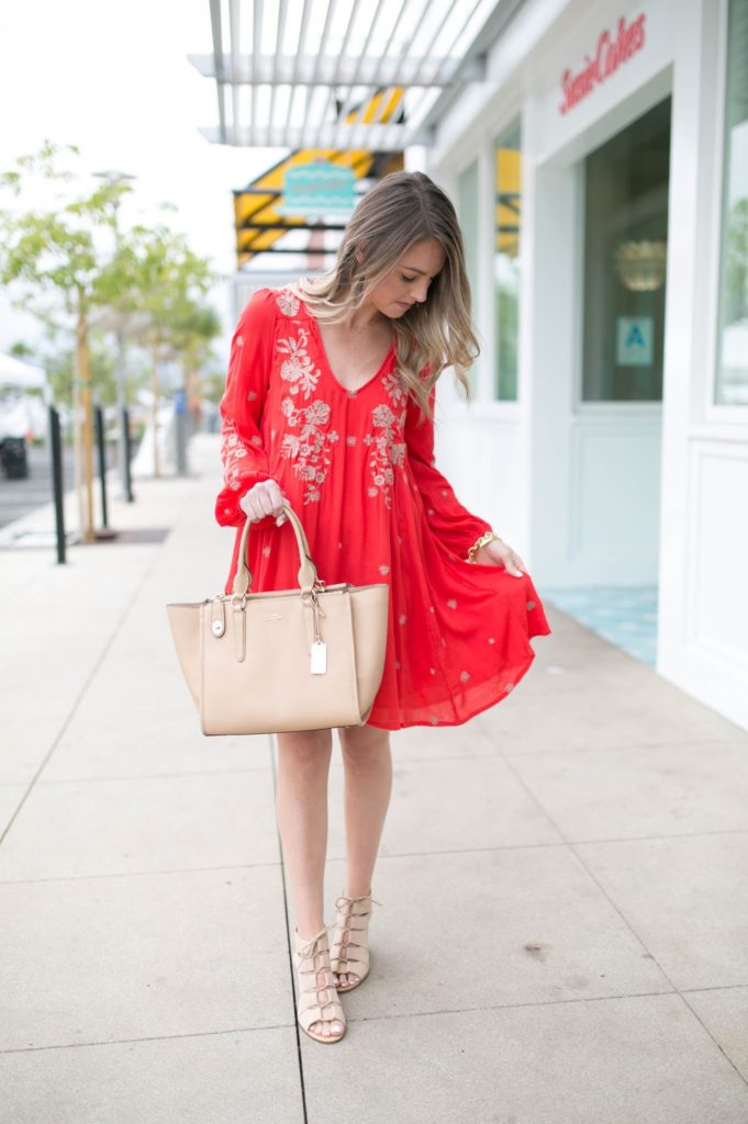 Vibrant Red Embroidered Mini Dress Vibrant Red Embroidered Mini Dress — Free People Outfits