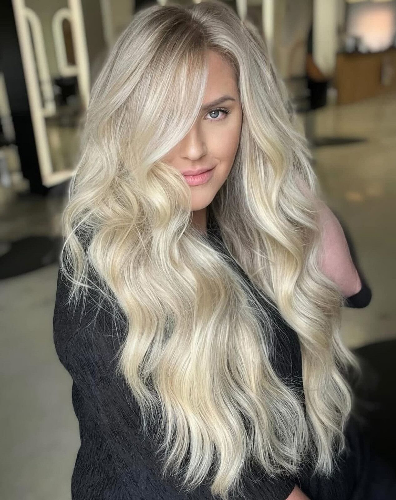 Voluminous Blowout With Ash Undertones — Platinum Blonde