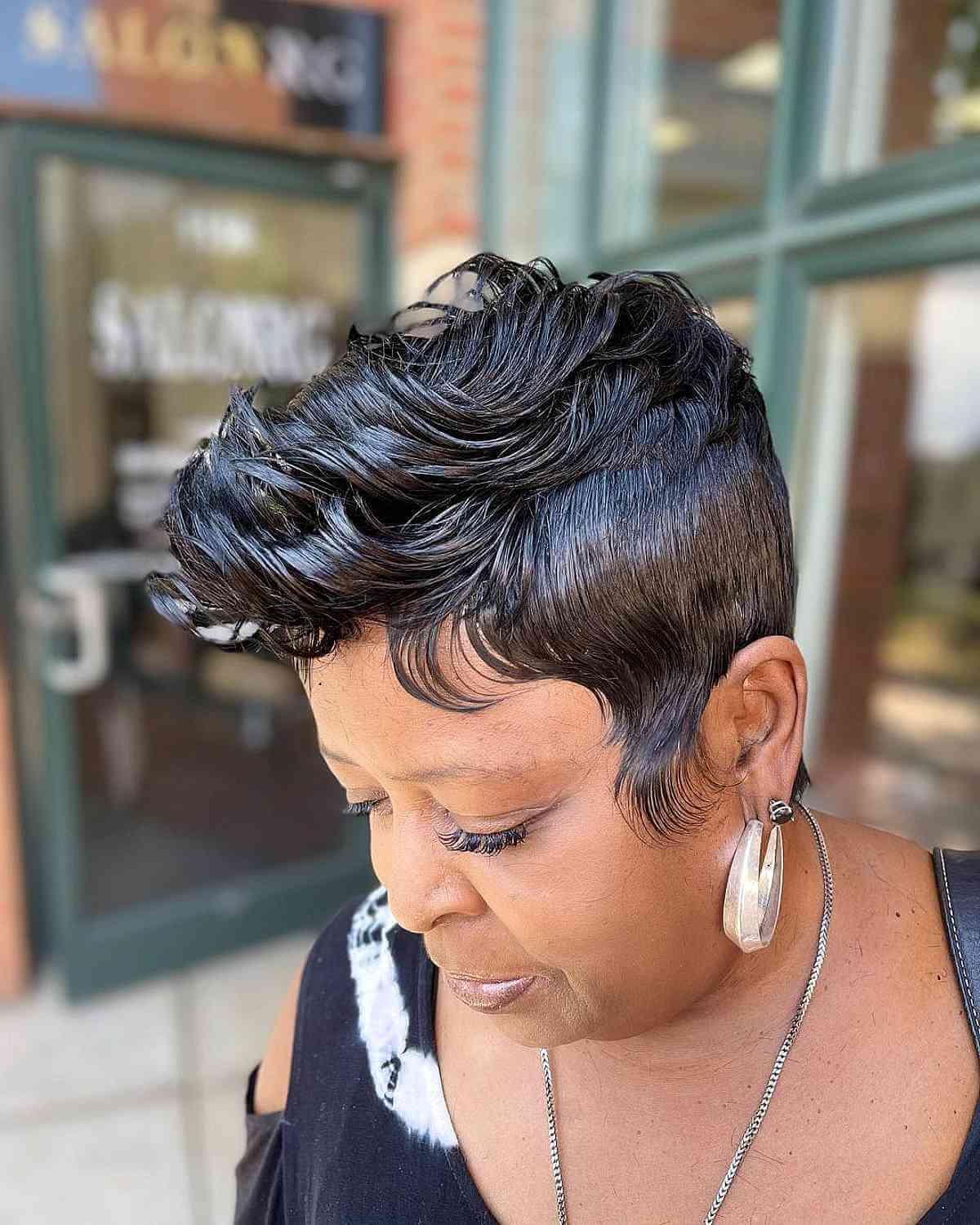 Black With Pink And Grey Highlights Visual Idea — Weave Hairstyles