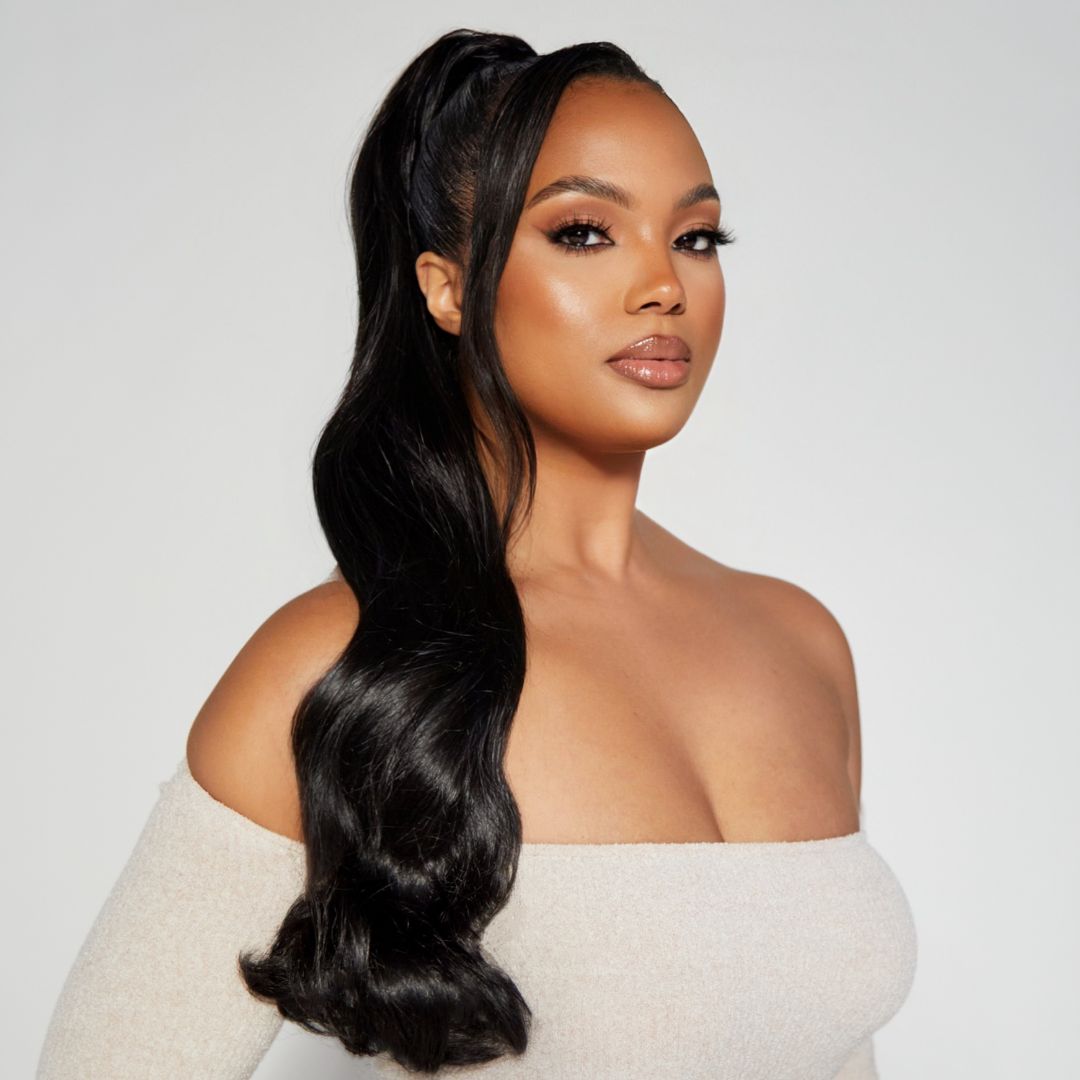 High Ponytail With Side-Swept Bangs — Ponytail with Extensions