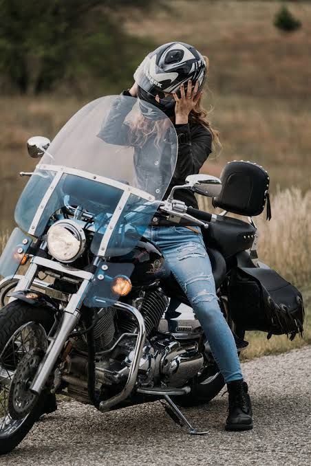 Loose Waves with Curtain Bangs — Motorcycle Helmet Hairstyles