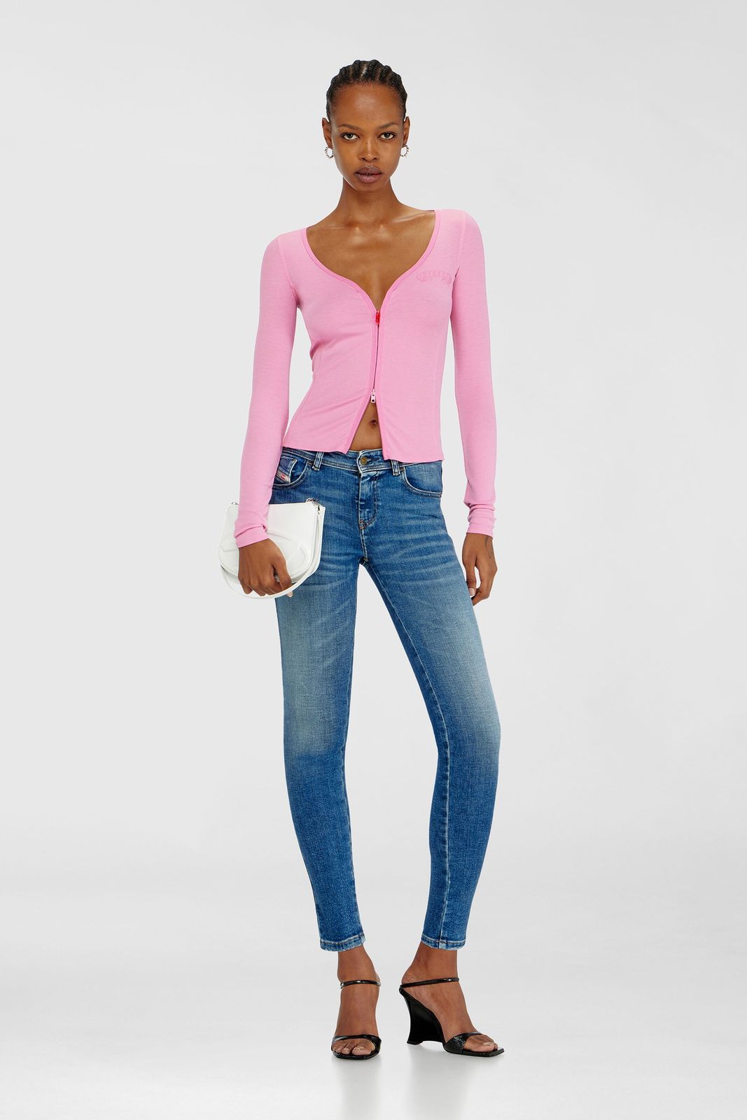 Blue Skinny Jeans with Pinstripe Blazer and Turtleneck Blue Skinny Jeans with Pinstripe Blazer and Turtleneck