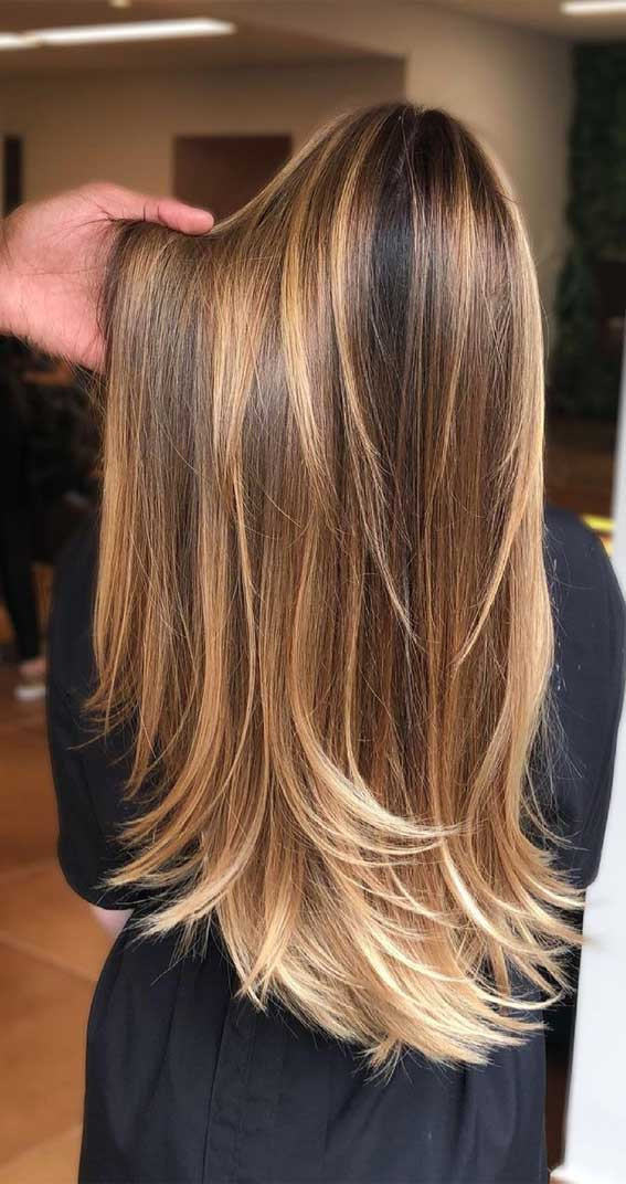 Brunette Layers With Sun-Kissed Balayage — Balayage Over 50