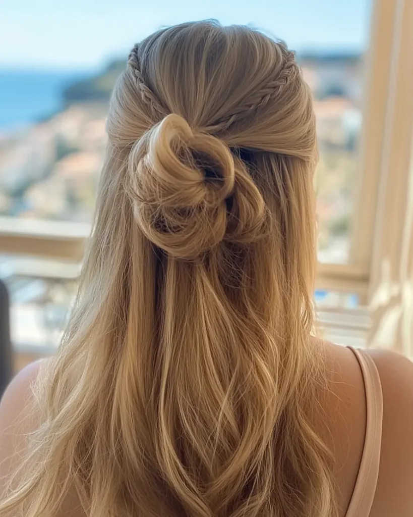 Braided Bun with Soft Bangs Braided Bun with Soft Bangs — Middle School Hairstyles