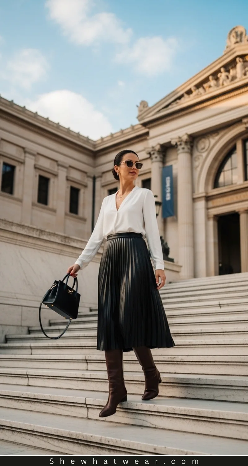 31 Pleated Skirt Outfit Ideas That Make Looking Chic So Easy