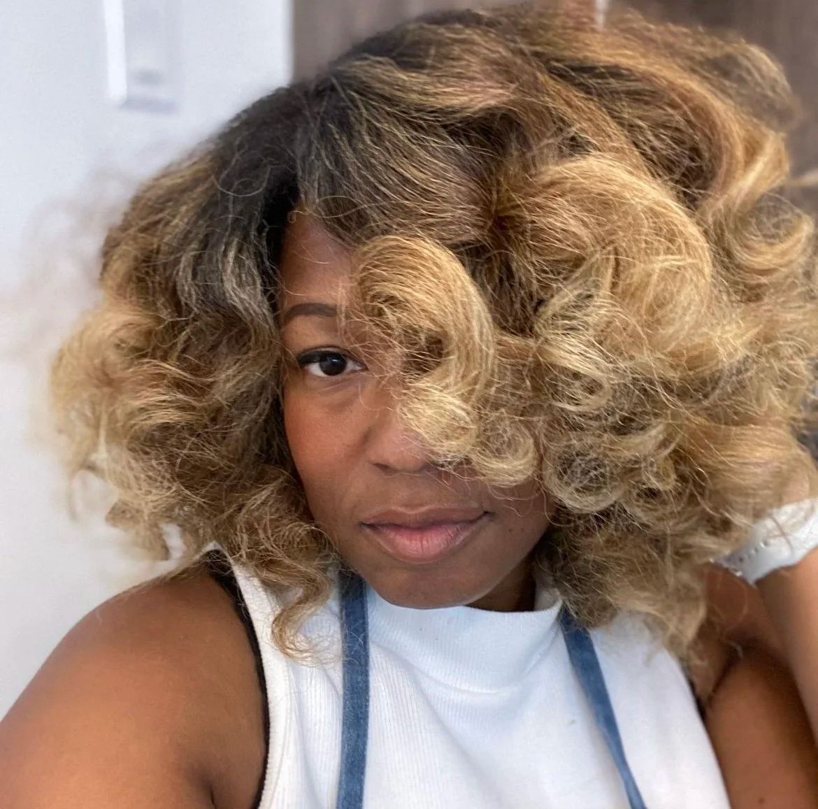 Layered Collarbone With Side Bangs Layered Collarbone With Side Bangs — Blowout Natural Hair