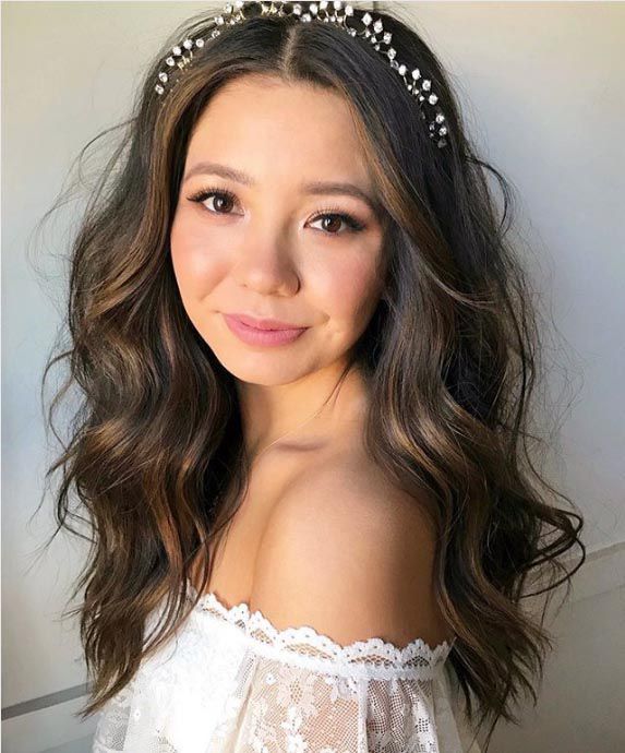 Long Loose Curls With Wispy Bangs Long Loose Curls With Wispy Bangs — Wedding Hairstyles for Thin Hair