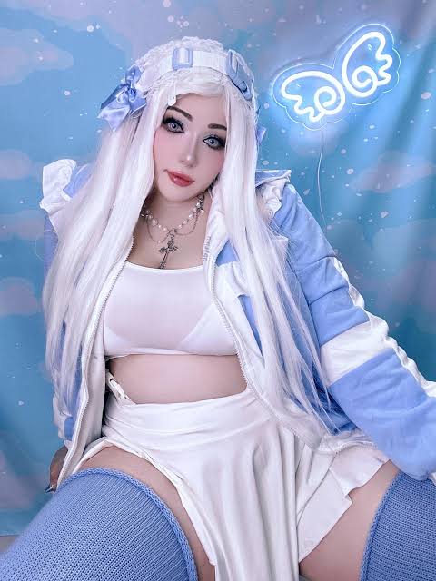 Pastel Blue Jacket with Pearl Necklace and Bows — Angelcore Outfits
