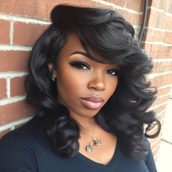 Collarbone Black Bob With Voluminous Curls Collarbone Black Bob With Voluminous Curls — 27 Piece Hairstyles