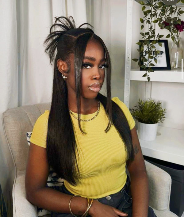 Blowout Half Up with Curtain Bangs Blowout Half Up with Curtain Bangs — Half Up Half Down Thin Hair