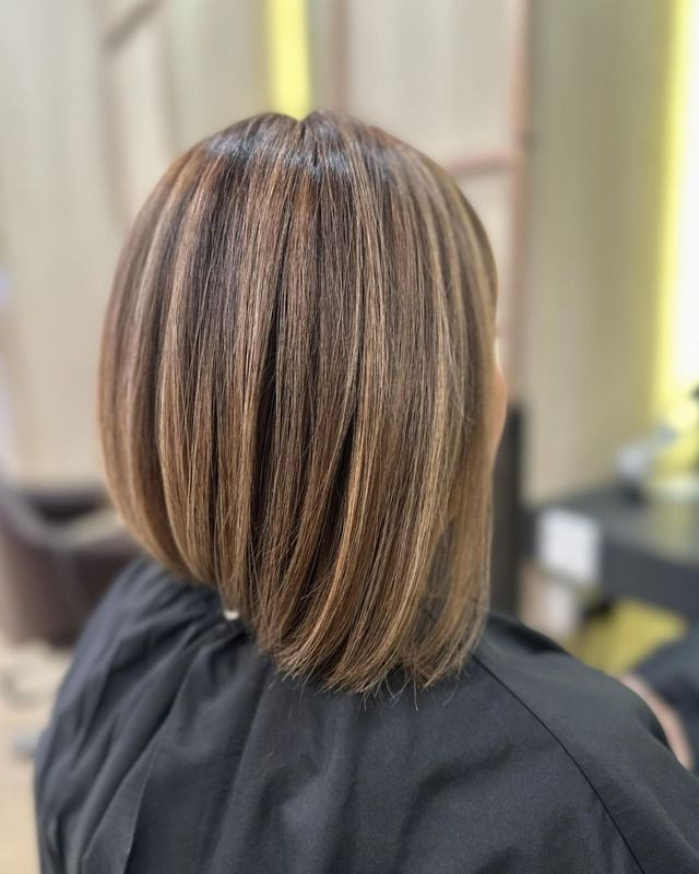 Light Brown Bob with Blonde Highlights Light Brown Bob with Blonde Highlights — Light Brown Highlights