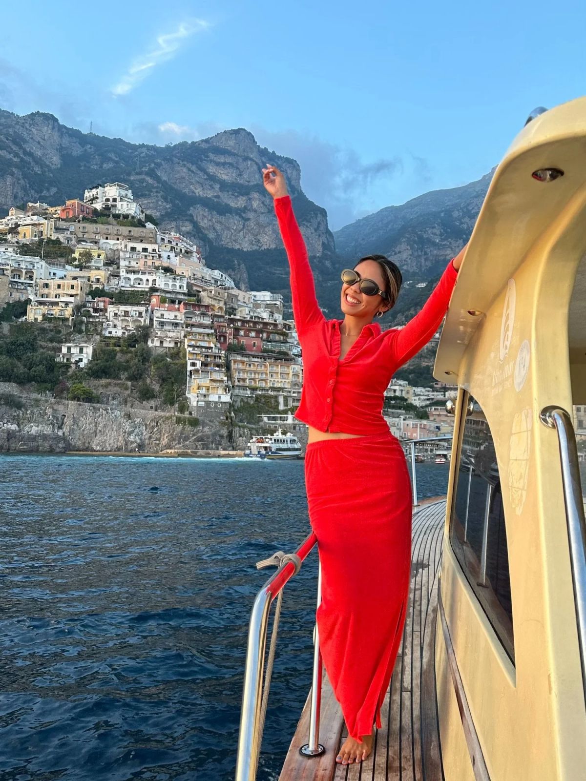 Vibrant Red Terry Cloth Matching Set for a Bold Boat Statement Vibrant Red Terry Cloth Matching Set for a Bold Boat Statement — Boat Outfits
