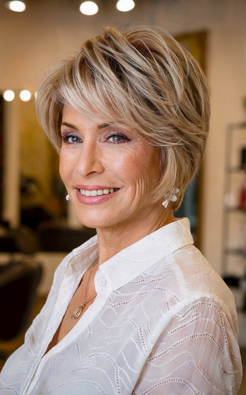 Chin Length Bob With Side Bangs Chin Length Bob With Side Bangs — Salt and Pepper Bob