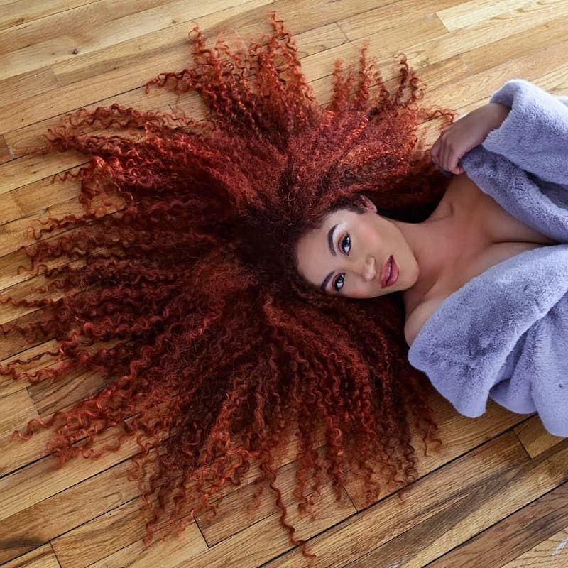 Mid-Back Dark Red Curly Layers — Red Curly Hair