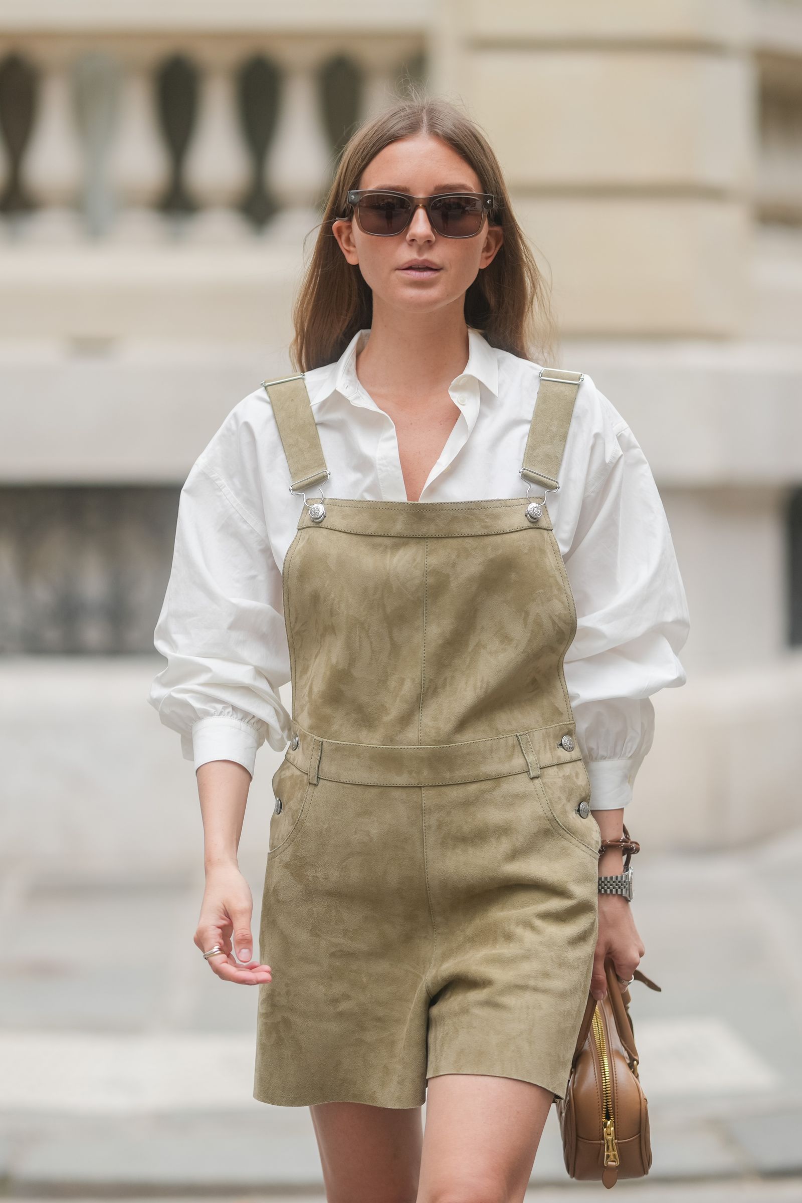 Elevated Olive Green Suede Short Overalls Elevated Olive Green Suede Short Overalls — Overall Outfits