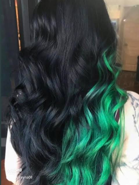 Black Base Green Ombre — Green Hair