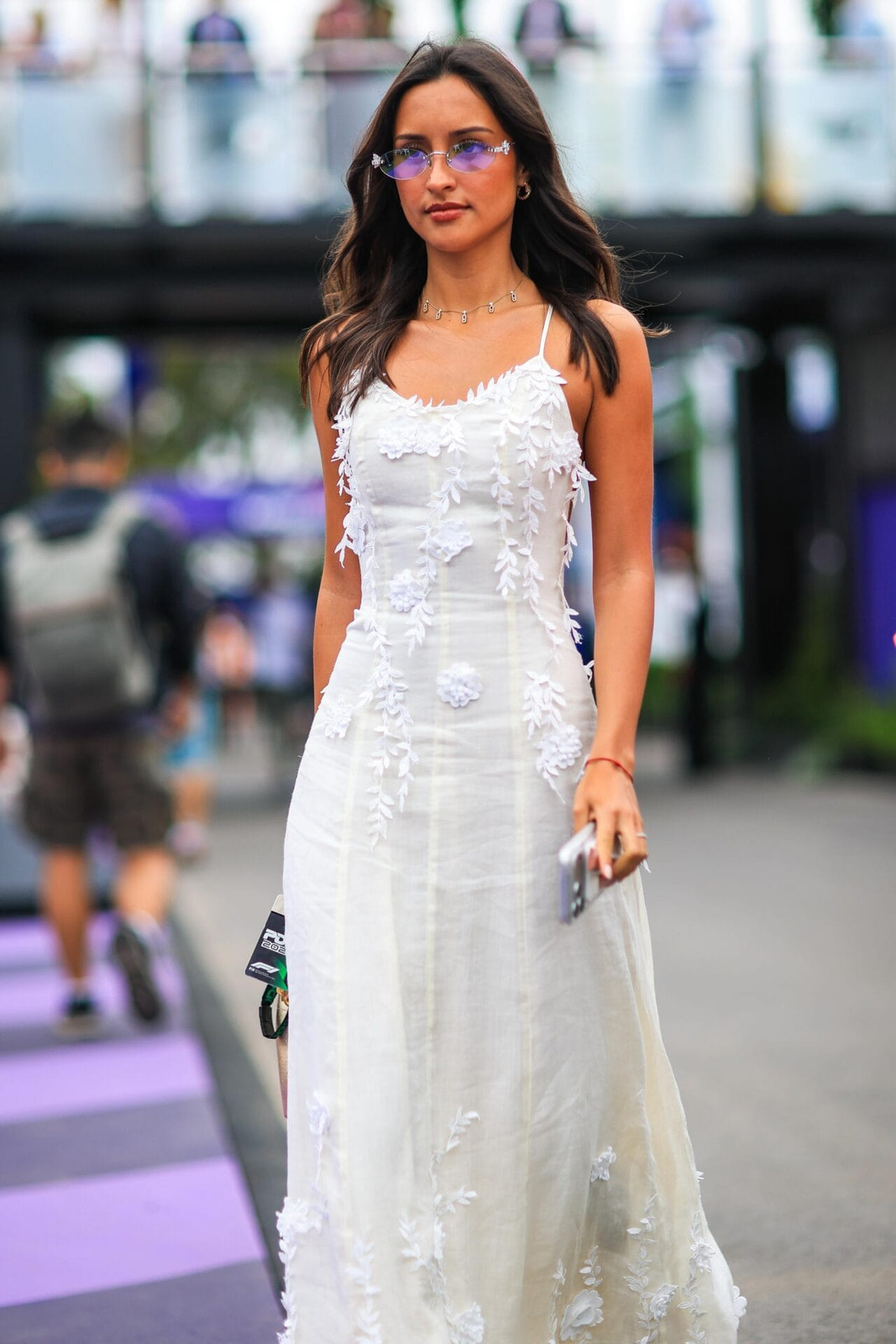 Elegant White Lace Dress for a Sophisticated Race Day Elegant White Lace Dress for a Sophisticated Race Day — F1 Race Outfits