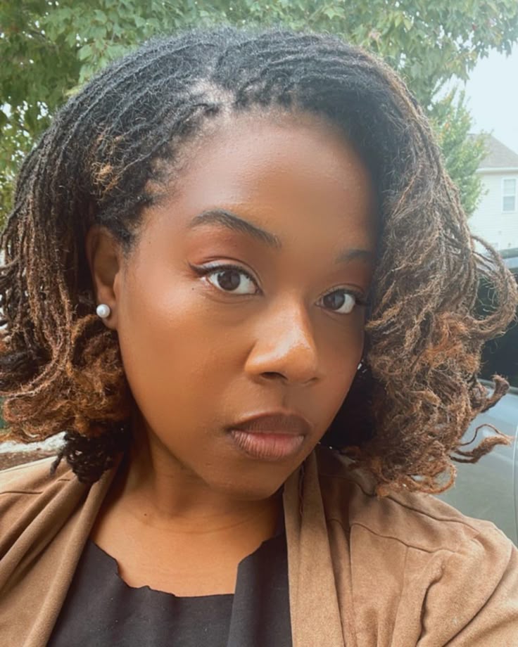 Black Sister Loc Bob with Soft Curls Black Sister Loc Bob with Soft Curls — Sister Locs