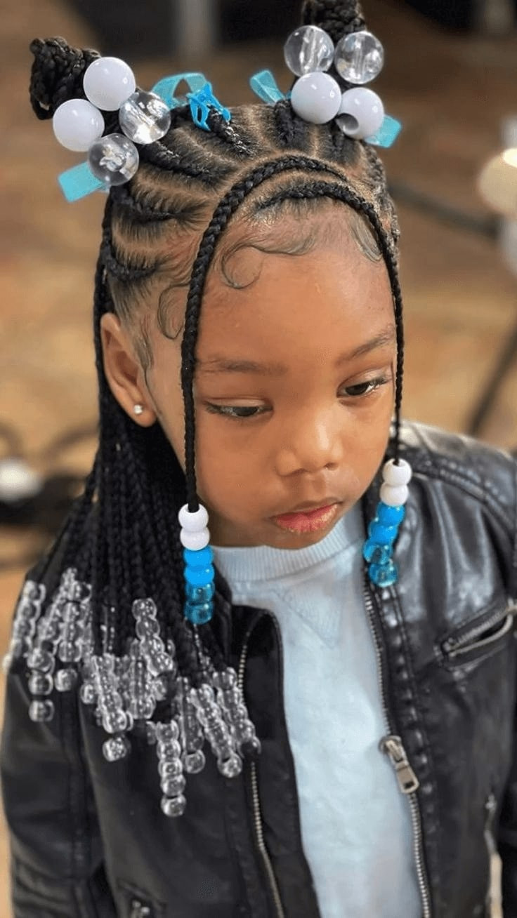 Mid-Back Braids With Beads and Bows Mid-Back Braids With Beads and Bows — Kids Loc Styles