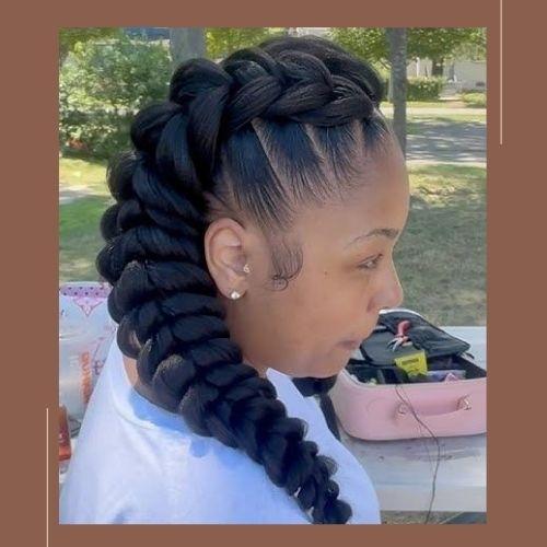 Black Coily Mohawk Braid — Dragon Braid
