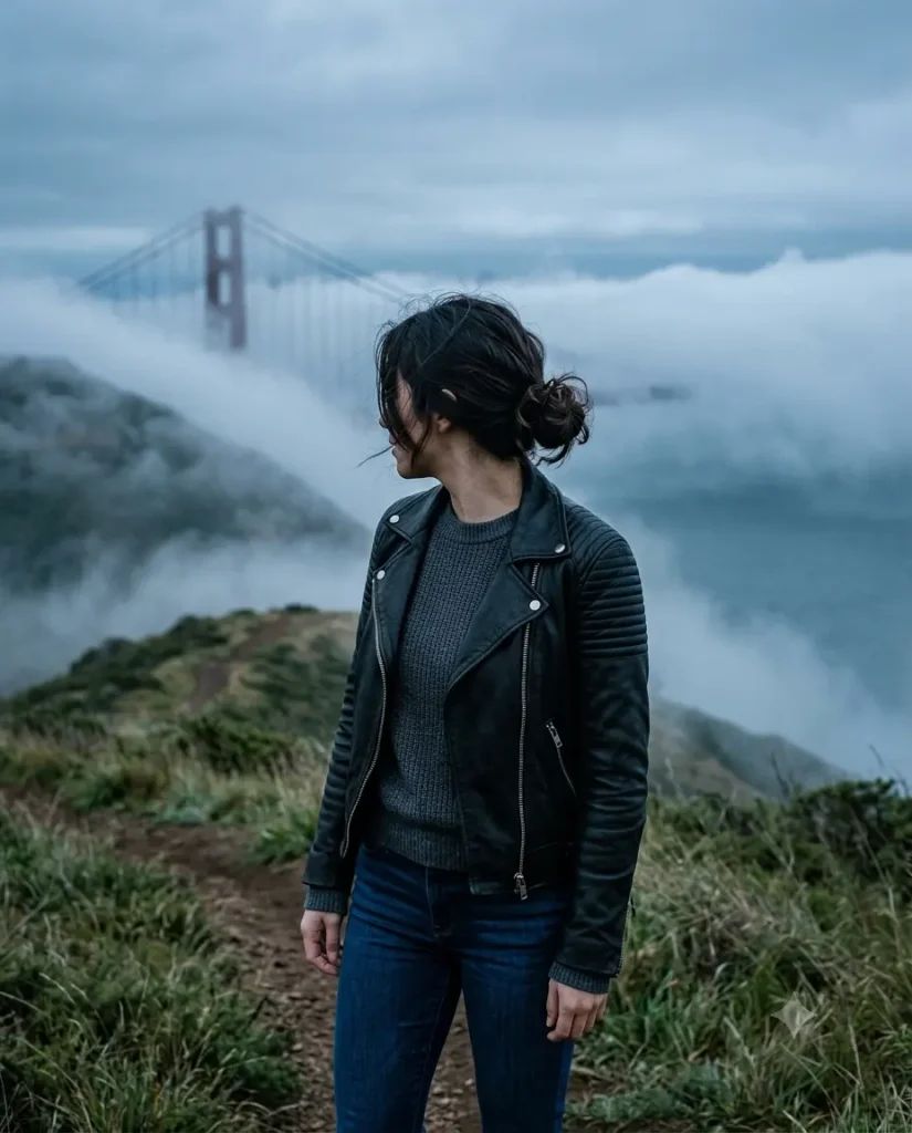 Leather Jacket and Jeans for an Iconic San Francisco Outdoor Look — San Francisco Outfits