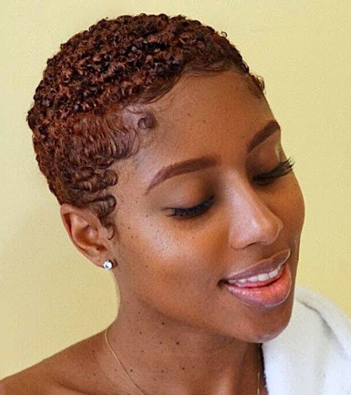 Auburn Finger Wave Pixie — TWA Hairstyles