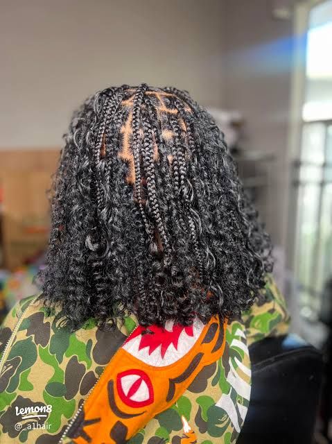 Back View Bob With Braids And Curls Back View Bob With Braids And Curls — Butterfly Locs Bob