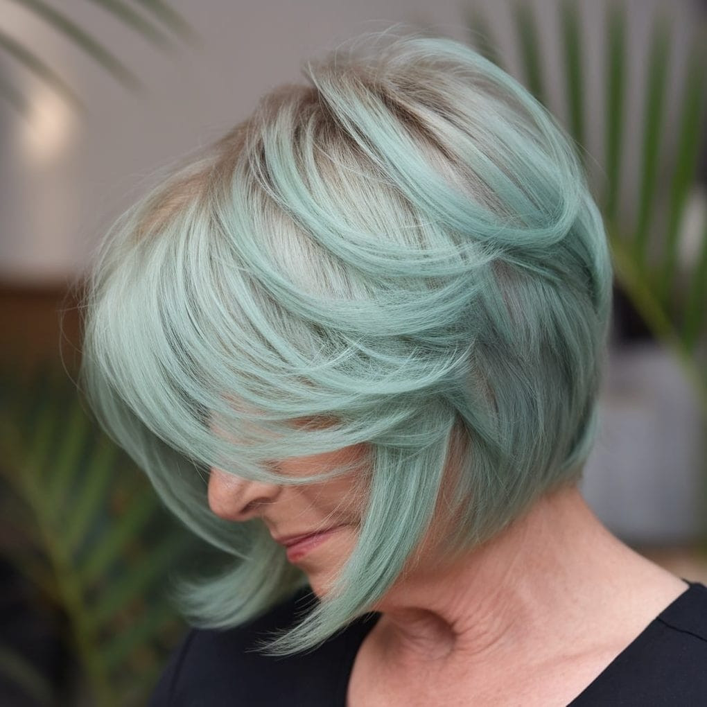 Chin Length Bob With Sage Green Chin Length Bob With Sage Green — Sage Green Hair