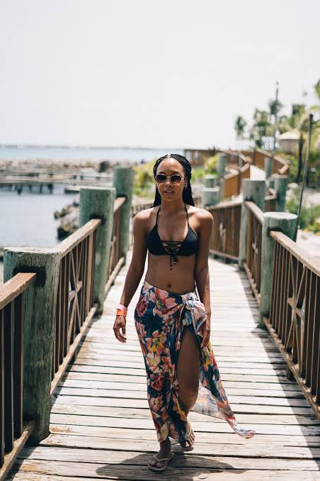 Floral Sarong Skirt with Bikini Top for Casual Beach Days — Bahamas Outfits