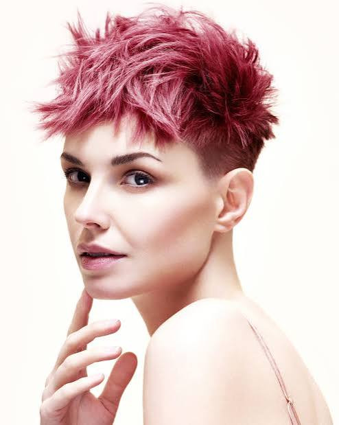 Spiky Pixie With Darker Roots — Bubblegum Pink Hair