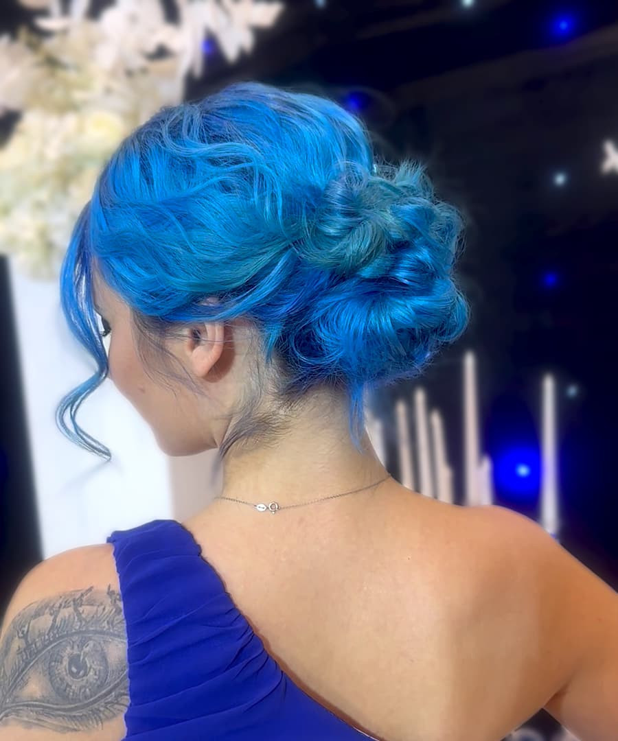 Mid-Back Sleek Dark Brown Messy Low Bun