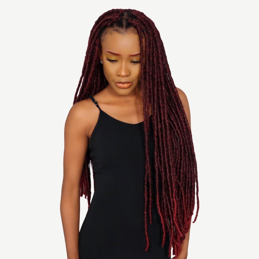Long Crimson Red Faux Locs Long Crimson Red Faux Locs — Red Locs