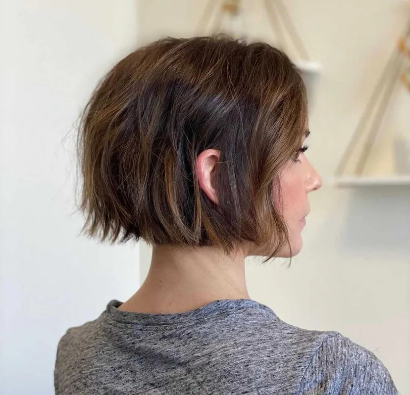 Dark Brown Bob With Texture Dark Brown Bob With Texture — Haircuts for Thin Hair