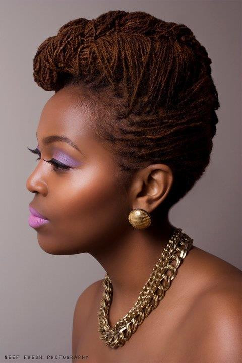 Voluminous Chin-Length Updo — Sisterlocks Updo