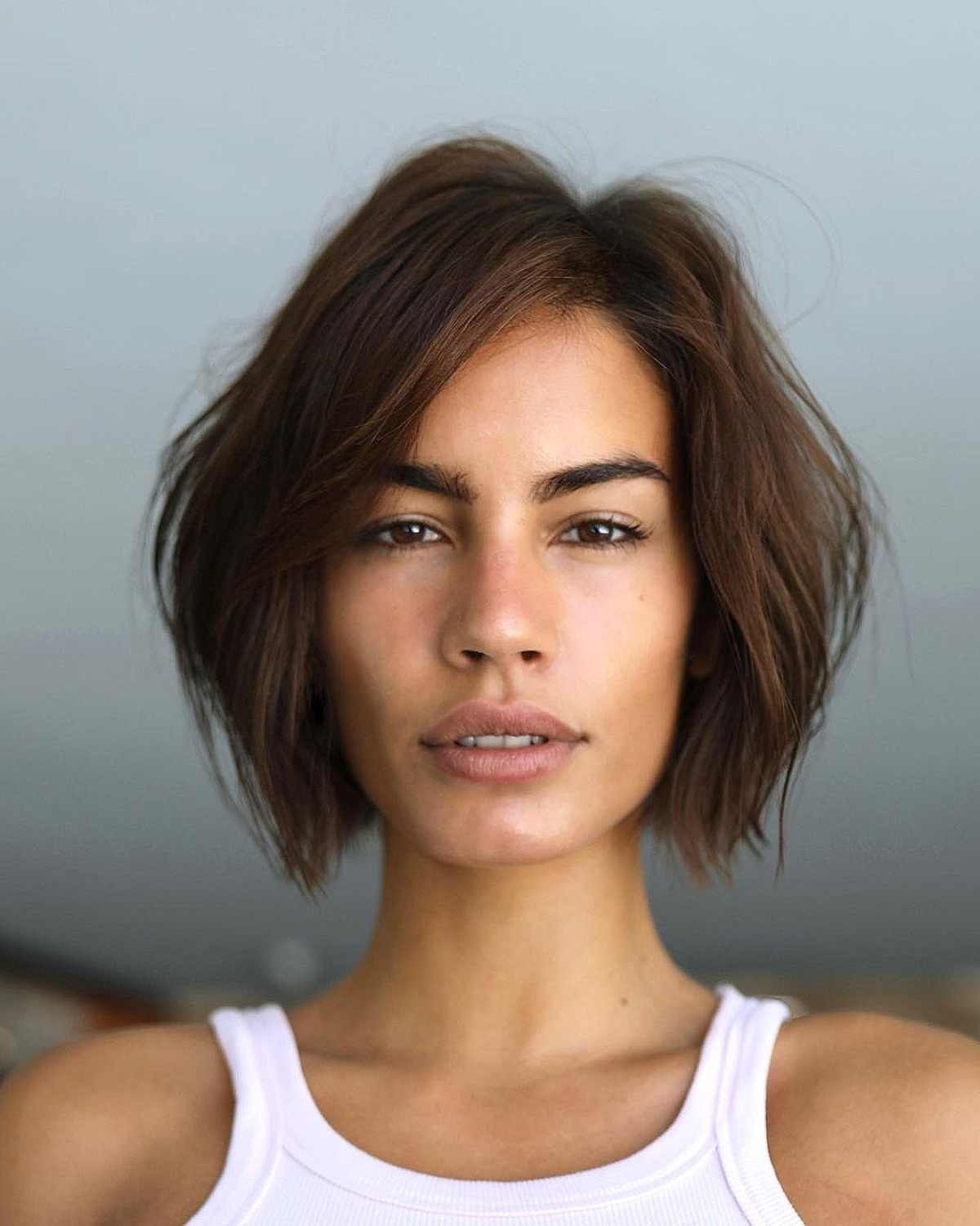 Textured Bob with Side Part Textured Bob with Side Part — Wash and Go Haircuts