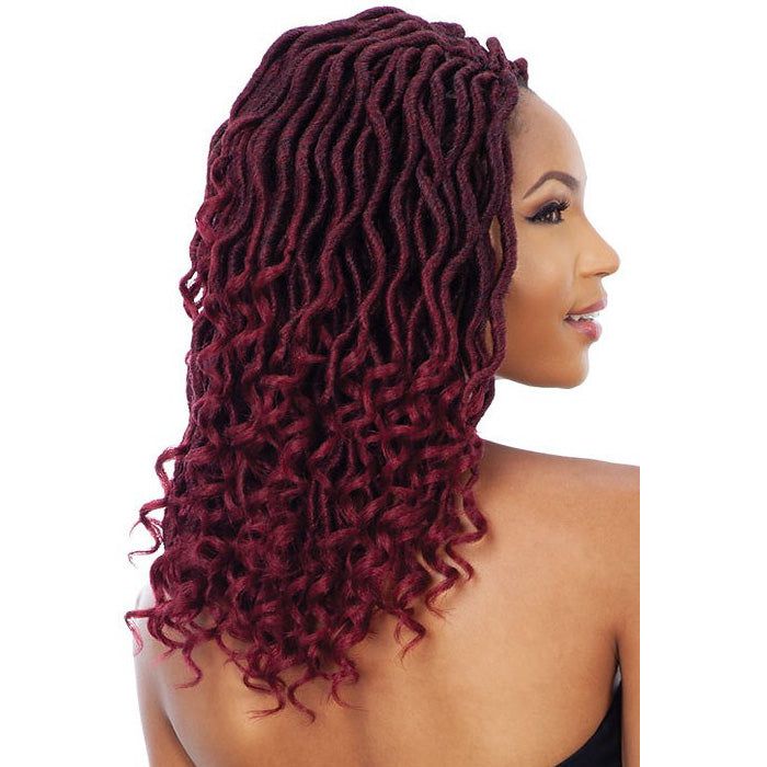Rich Burgundy Wavy Goddess Locs Rich Burgundy Wavy Goddess Locs