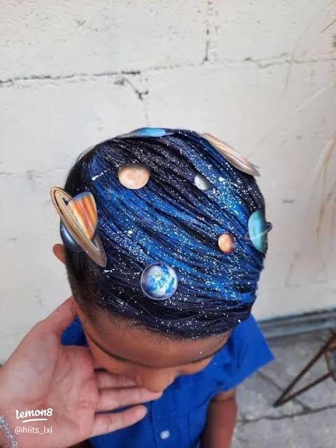 Dark Blue Glitter Visual Idea — Wacky Hair Day Ideas