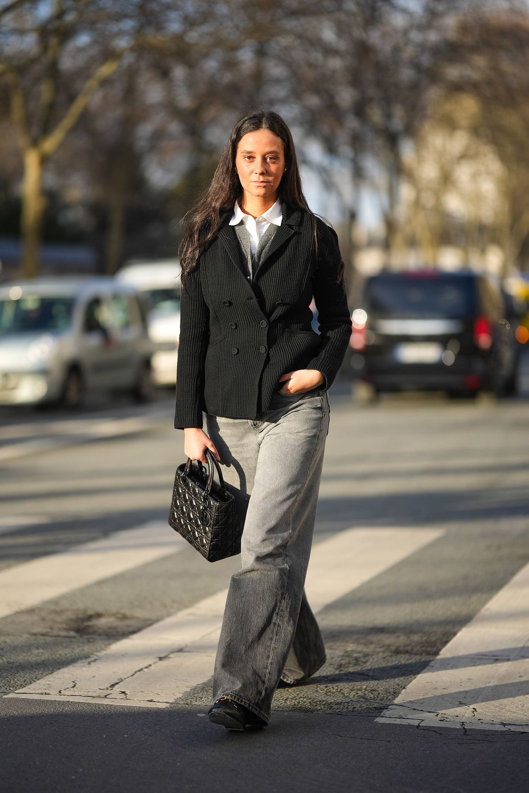 Wide-Leg Jeans and Vest Combination with Chunky Loafers — Chunky Loafers Outfits