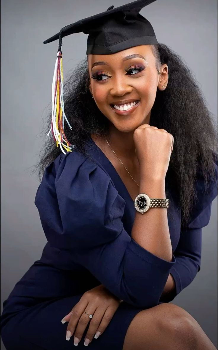 Black Hair Blowout Black Hair Blowout — Graduation Hairstyles with Cap