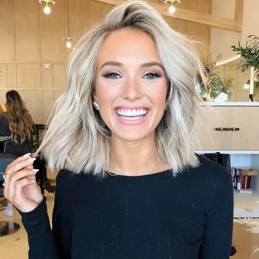 Jaw-Length Visual Idea — Short Blonde Hair