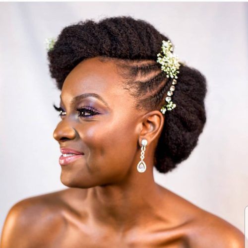 Afro Updo with Braids and Flowers — Prom Hairstyles for Black Women