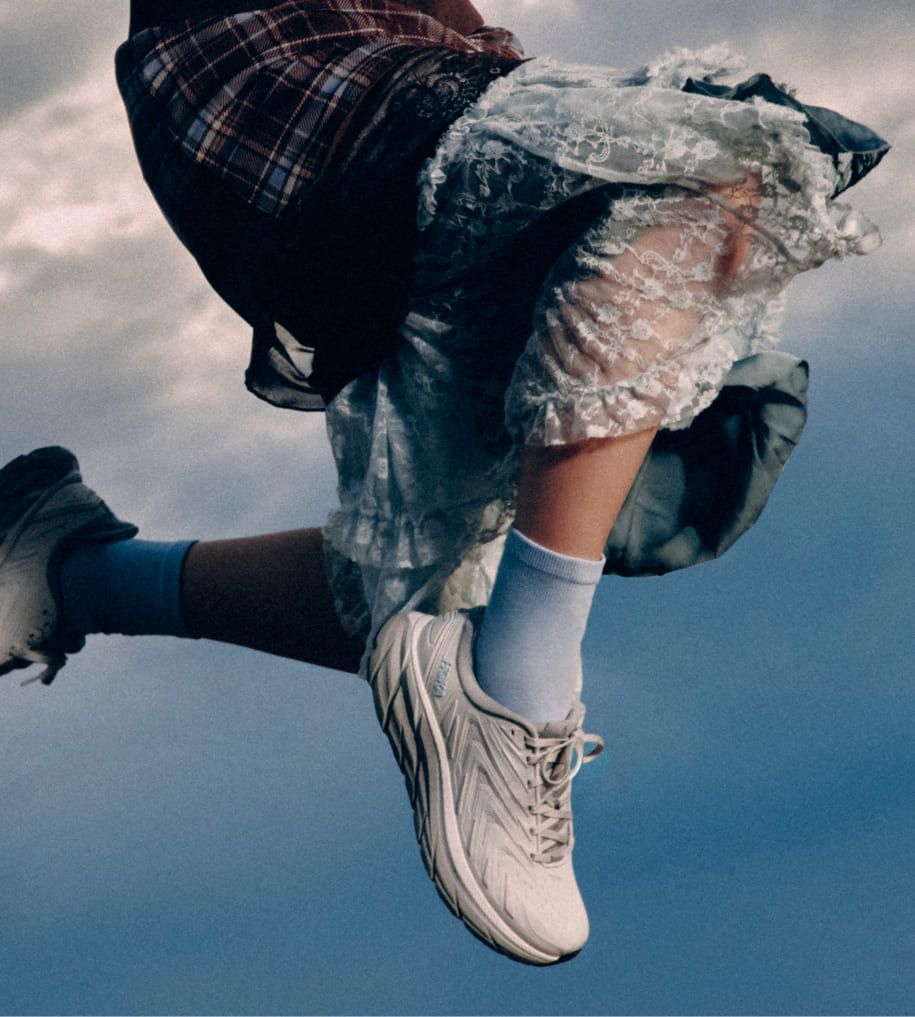 Fashion-Forward Look with Grey Sneakers and Plaid Skirt Fashion-Forward Look with Grey Sneakers and Plaid Skirt — Hoka Outfits