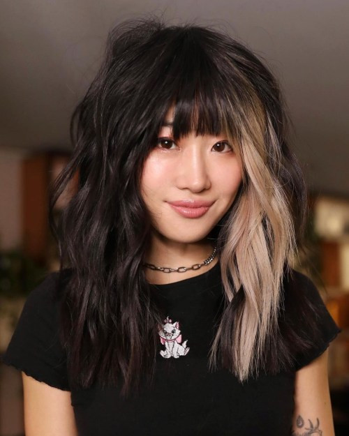 Black Base With Teal & Purple Streaks Black Base With Teal & Purple Streaks — Hair Color for Asian Hair