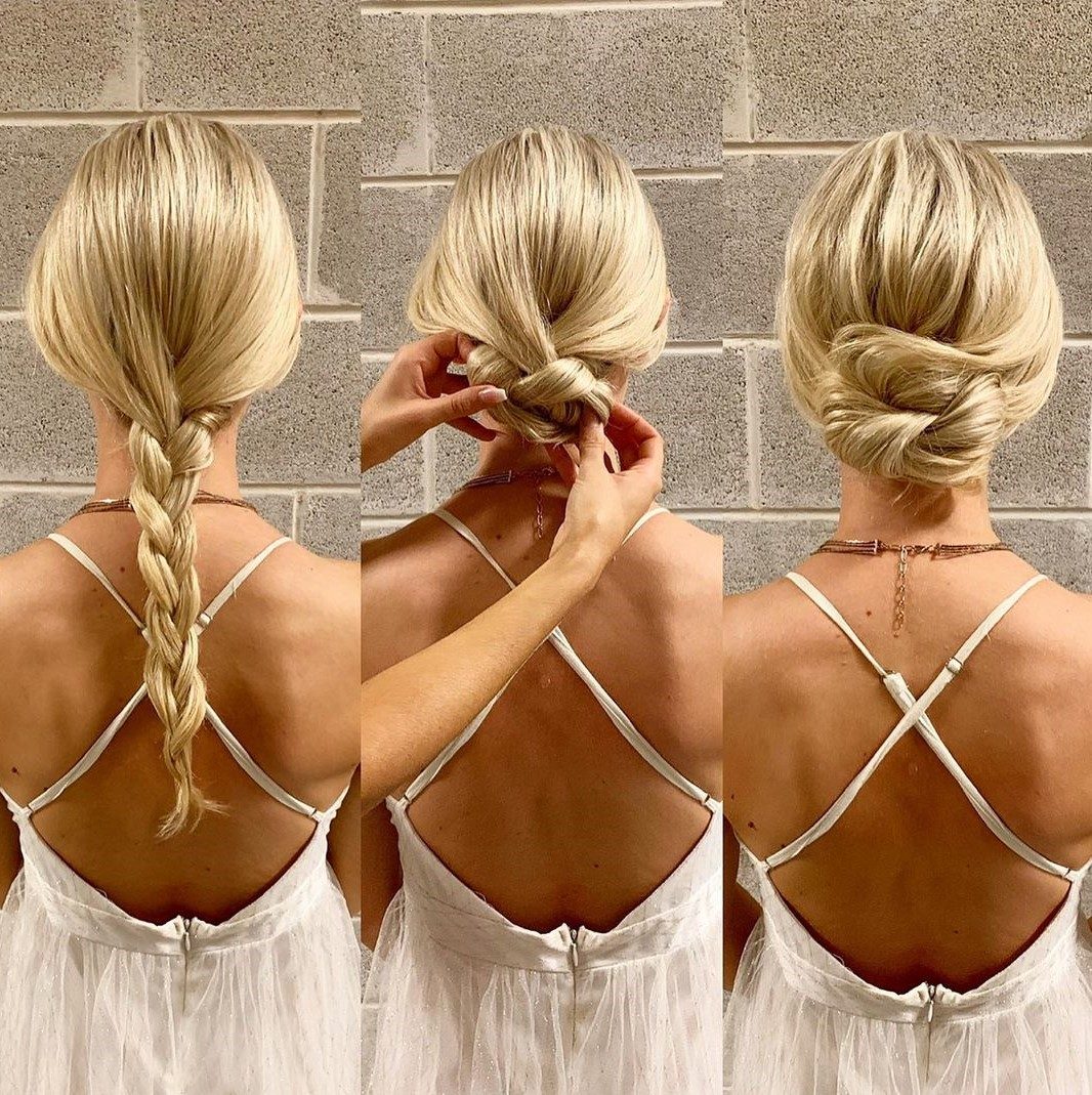 Elegant Braided Low Bun Elegant Braided Low Bun — Easy Updos for Long Hair