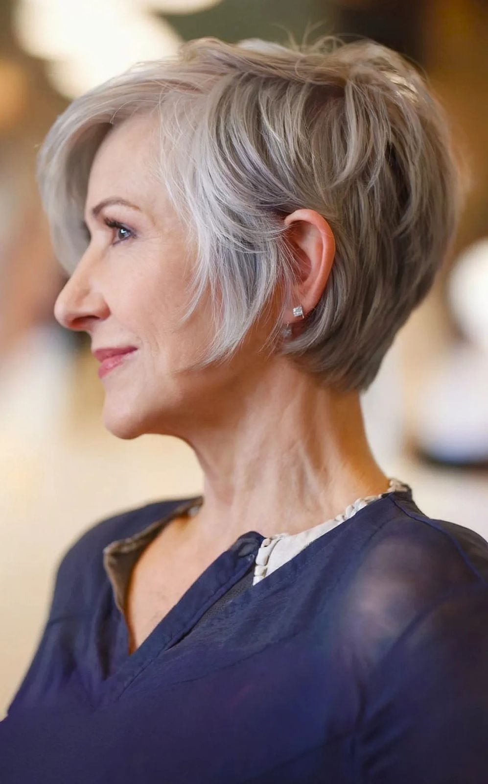 Elegant Grey Pixie Bob with Layers