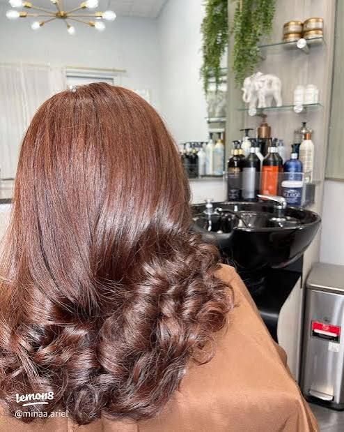 Medium Brown Layered Curls Medium Brown Layered Curls — Silk Press Curls