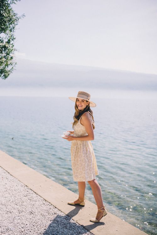 Pale Yellow Patterned Dress for Lakeside Strolls — Lake Outfits