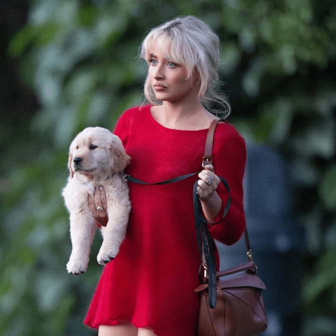 Casual Day Out with a Red Mini Dress and Espresso Loewe Puzzle Bag — Loewe Bag Outfits