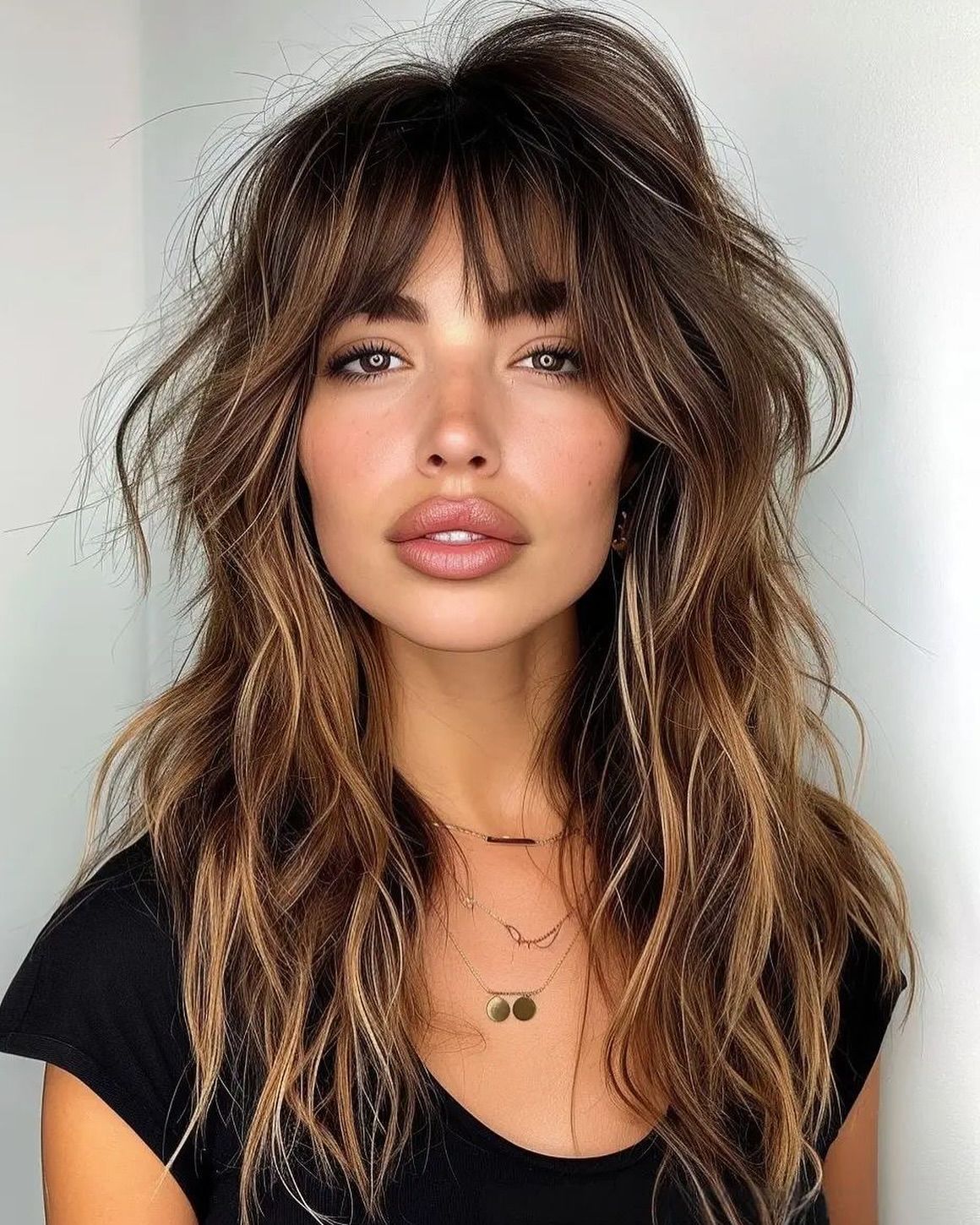Dark Brown with Caramel Balayage Waves Dark Brown with Caramel Balayage Waves — Hair Color for Brown Eyes