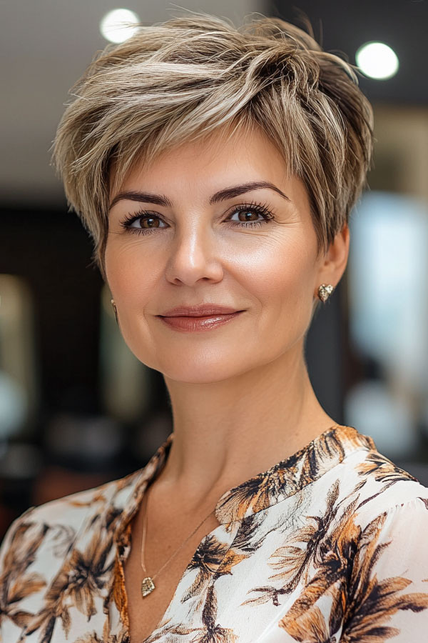 Voluminous Ash Blonde Pixie Voluminous Ash Blonde Pixie — Hair Color Over 50 Short Hair